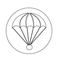 parachute pictogram vector