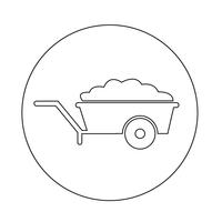 Kruiwagen winkelwagen pictogram vector