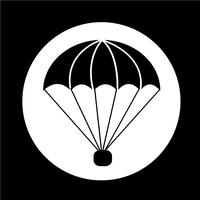 parachute pictogram vector