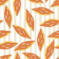 oranje willekeurig abstract laat naadloos patroon achter in eenvoudige stijl. gestreepte achtergrond. bloemen achtergrond. vector