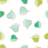 willekeurig helder naadloos patroon met abstract grappig peerornament. witte achtergrond. groene en blauwe print. vector