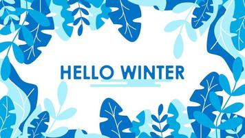 winter bladeren achtergrond sjabloon vector illustratie plat ontwerp