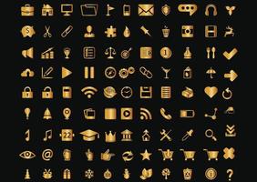 universele pictogrammen gouden verlopen vector