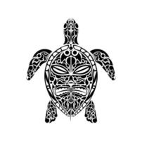 Tribal Polynesische schildpad patroon. schildpad met een masker op zijn schaal, een patroon van Maori en Polynesische cultuur. geïsoleerd. vector. vector