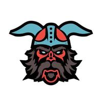 gekleurd patroon van een vikingkop. logo of tatoeage. omtrek voor t-shirts, kopjes, vlaggen, telefoonhoesjes en prints. vectorillustratie. vector