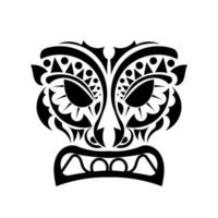 maori masker tatoeage. boos gezicht in polynesische stijl. Hawaiiaanse tribale patronen. geïsoleerd. vector