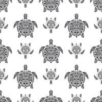 zeeschildpadden naadloze patroon. Polynesisch stampatroon. vector
