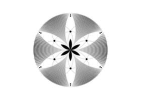zaad van het levenssymbool heilige geometrie. logo pictogram geometrische mystieke mandala van alchemie esoterische bloem van het leven. vector zwarte tattoo goddelijke meditatieve amulet geïsoleerd op een witte achtergrond