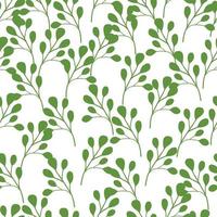 geïsoleerde groen tropische naadloze patroon met doodle groen wit eucalyptus ornament. witte achtergrond. vector