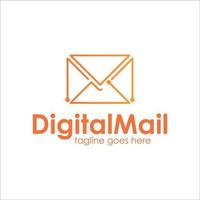 digitale mail logo ontwerpsjabloon met technologie stijl, eenvoudig en minimalistisch. perfect voor zaken, bedrijf, mobiel, enz. vector