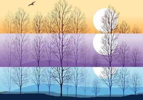 Silhouet bomen behang Vector Pack