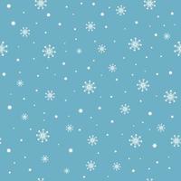 Kerstmis naadloos patroon met sneeuwvlokken op een blauwe achtergrond. vector
