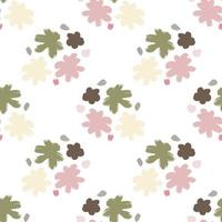 geïsoleerde naadloze doodle patroon met bloemknoppen elementen afdrukken. grijs en lila bloemenprint. natuur achtergrond. vector