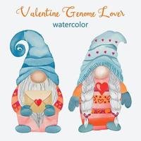 genoom paar, valentines mannelijke en vrouwelijke aquarel clipart vector ontwerpsjabloon