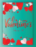 valentijnskaarten sjablonen collectie kleurrijke dynamische harten decor vector
