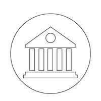 Bibliotheek gebouw pictogram vector