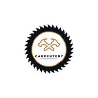 timmerwerk minimalistische lijntekeningen logo badge vector