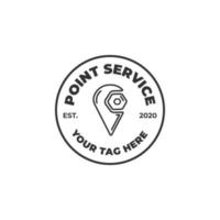 punt service logo lijn kunst illustratie vector sjabloonontwerp