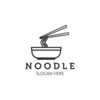 noodle Indonesisch eten logo lijn kunst illustratie vector sjabloonontwerp