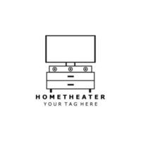 home theater logo lijn kunst vector illustratie sjabloonontwerp