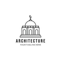 moskee lijn kunst minimalistische logo vector illustratie sjabloonontwerp, islamitische ramadan lijn kunst logo