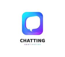 3D kleurrijke bubble chat logo sjabloon vector. chat-app-logo of -pictogram. praten zeepbel spraakpictogram vector