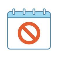 protest evenement datum kleur pictogram. politieke en sociale bewegingen kalender. protestactie plannen. juiste tijd. kalenderpagina met stopbord. geïsoleerde vectorillustratie vector