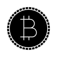 bitcoin glyph-pictogram. cryptogeld. digitaal geld. silhouet symbool. negatieve ruimte. vector geïsoleerde illustratie