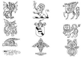 Hand getrokken heraldiek Vector Pack