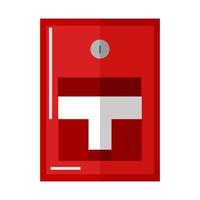 rood blussen doos symbool in vlakke stijl. brandalarmsysteem geïsoleerd op een witte achtergrond. vector
