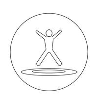 Trampoline-pictogram springen vector