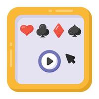 een clubkaart voor casino, plat pictogram vector