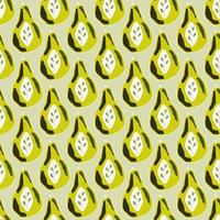 abstracte heldere naadloze patroon met kleine peer doodle sieraad. geel bleek paletkunstwerk. vector