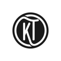 cirkel illustratie logo met letter kt vector