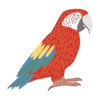 papegaai ara geïsoleerd op een witte achtergrond. kleurrijke tropische karaktervogel. vector