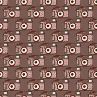 fotocamera vintage naadloze patroon. retro fotocamera's ontwerp. herhaalde textuur in doodle stijl. vector