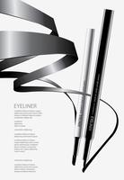 Cosmetische Eyeliner met verpakking Poster ontwerp vectorillustratie vector