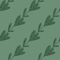 diagonaal botanisch naadloos patroon met tulpenbloemelementen. groen pastel palet sieraad. vector