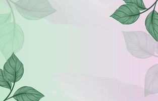 groene bladeren pastel kleur achtergrond vector
