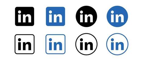 linkedin iconen set, geïsoleerd. vector sociale media-logo.
