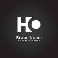 eerste letter ho-logo - minimaal bedrijfslogo voor alfabet h en o vector