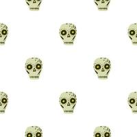 geïsoleerd naadloos patroon met het Mexicaanse ornament van het schedeldecor. beige skeletvormen op witte achtergrondkleur. vector