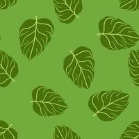 willekeurige natuur jungle naadloze patroon met doodle monstera bladeren sieraad. abstracte tropische print. vector