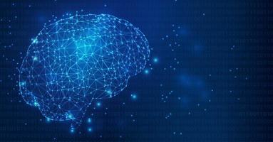 draadframe van een menselijk brein neuraal netwerk voor kunstmatige intelligentie concept vector