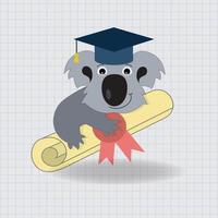 animala koala afstuderen icoon vector