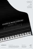 Van de achtergrond muziek Grote Piano Affichemalplaatje Vectorillustratie vector