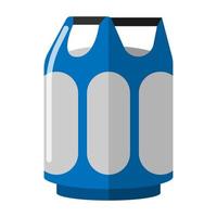 gasfles geïsoleerd op een witte achtergrond. blauwe propaan fles pictogram container in vlakke stijl. jerrycan brandstofopslag vector