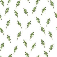 naadloze patroon bos rucola salade op witte achtergrond. minimalistisch ornament met sla. vector