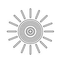 Teken van het pictogram van de zon vector