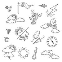 vector set weer doodle elementen, voor ontwerpdoeleinden